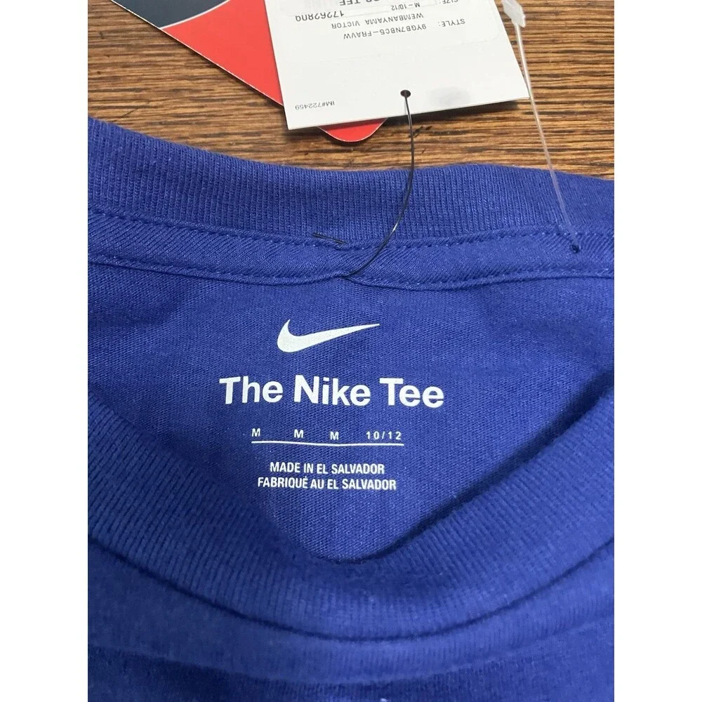Victor Wembanyama Youth Size M Jordan France Nike Blue Short Sleeve T Shirt NWT